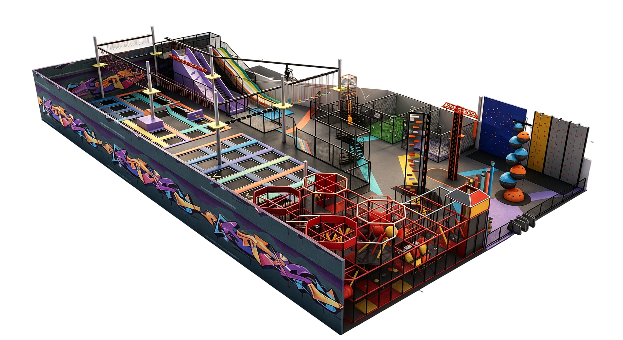 1200㎡ Extreme Sports Indoor Playground Adventure Park